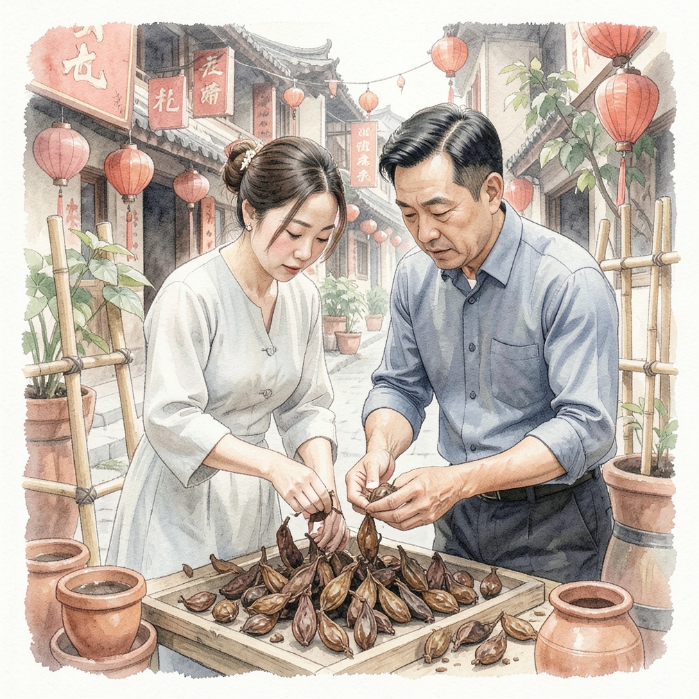 检查种子荚是否完全干燥