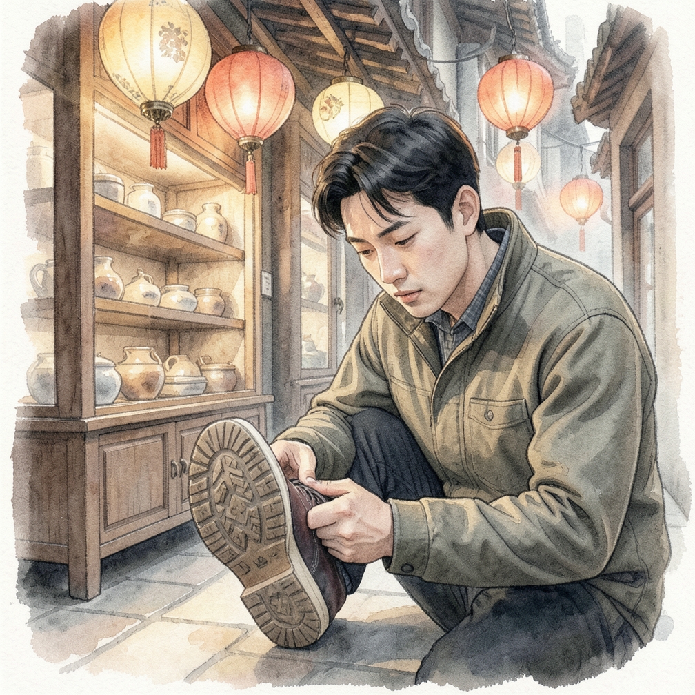 检查鞋底的坚固性