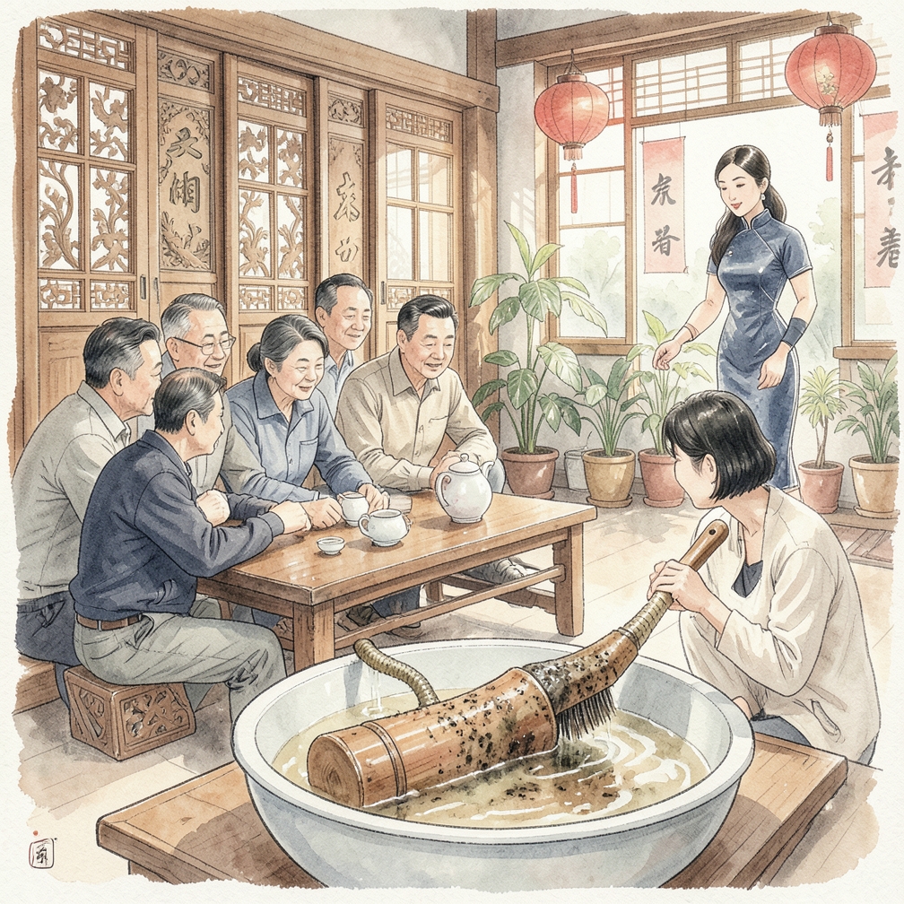 浸泡和刷洗管体