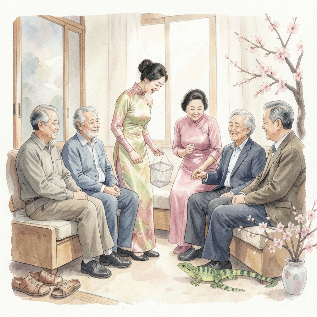 接近并捕捉壁虎