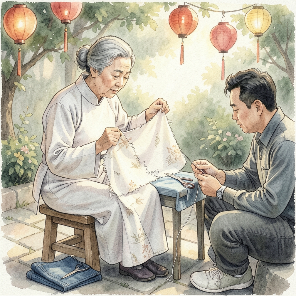觀察牛仔布撕裂處的線條與紋路