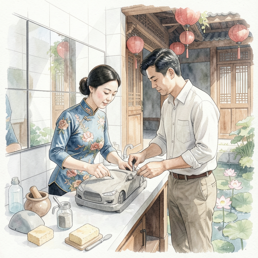 如何逐步使用粘土条处理汽车表面
