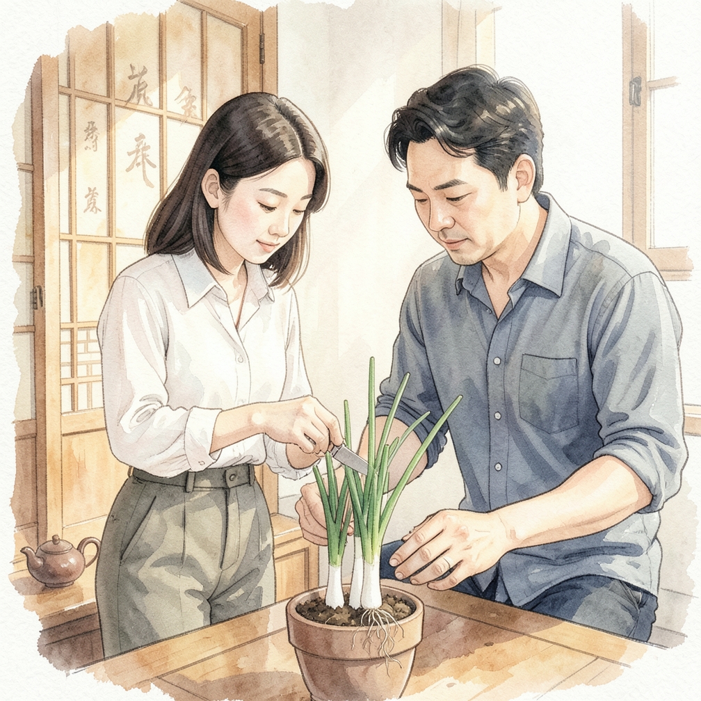 在葱茎长到8英寸（20厘米）时，剪下绿色嫩芽或将其整个种植在土壤中