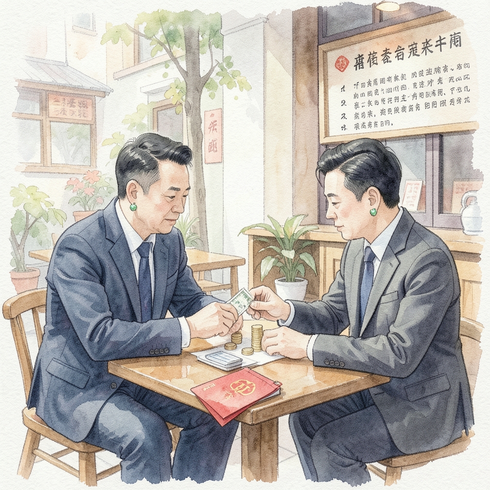 向銀行櫃員請求將十美元紙鈔兌換成硬幣卷