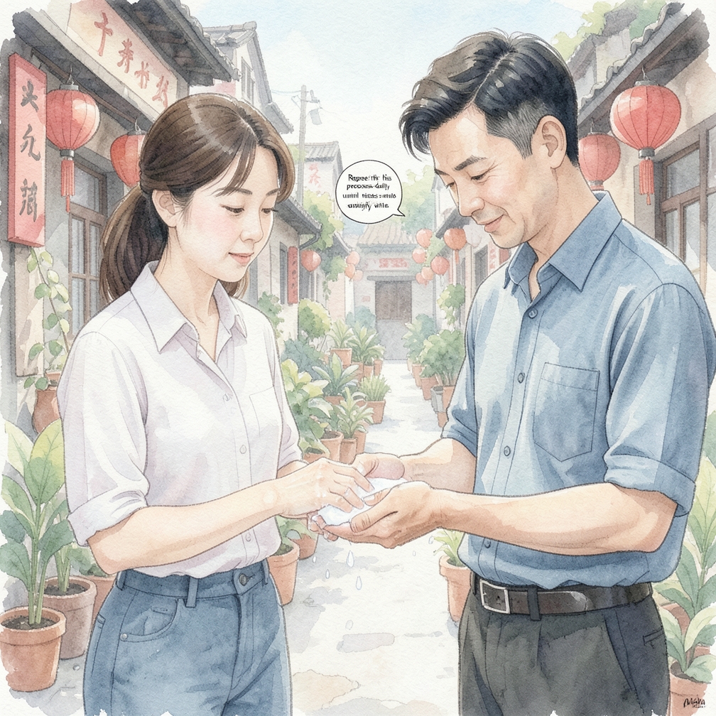 用温水冲洗指甲以去除溶液
