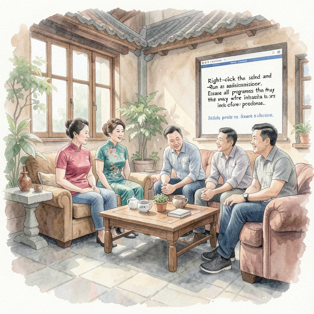 以管理员身份运行"Installer.cmd"