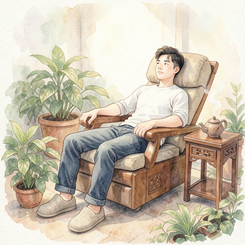 測試躺椅的鬆緊度