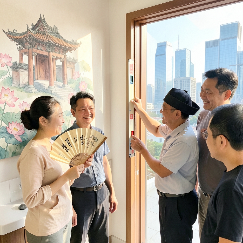 檢查門框與門扇的配合度
