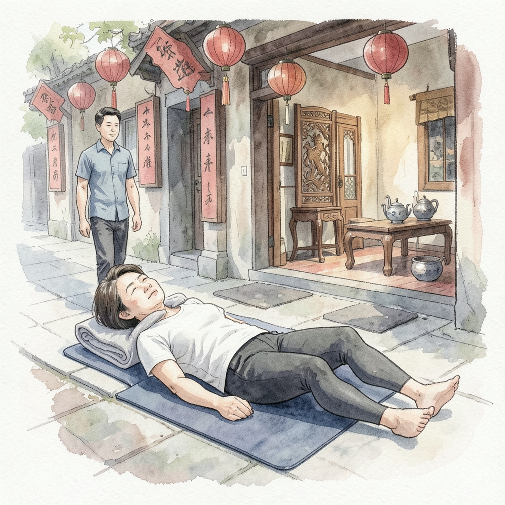 使用毛巾或墊子提供支撐