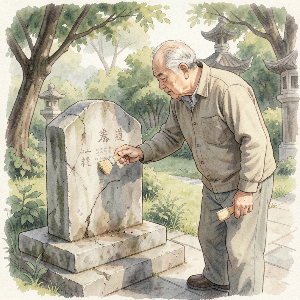 检查墓碑的状况
