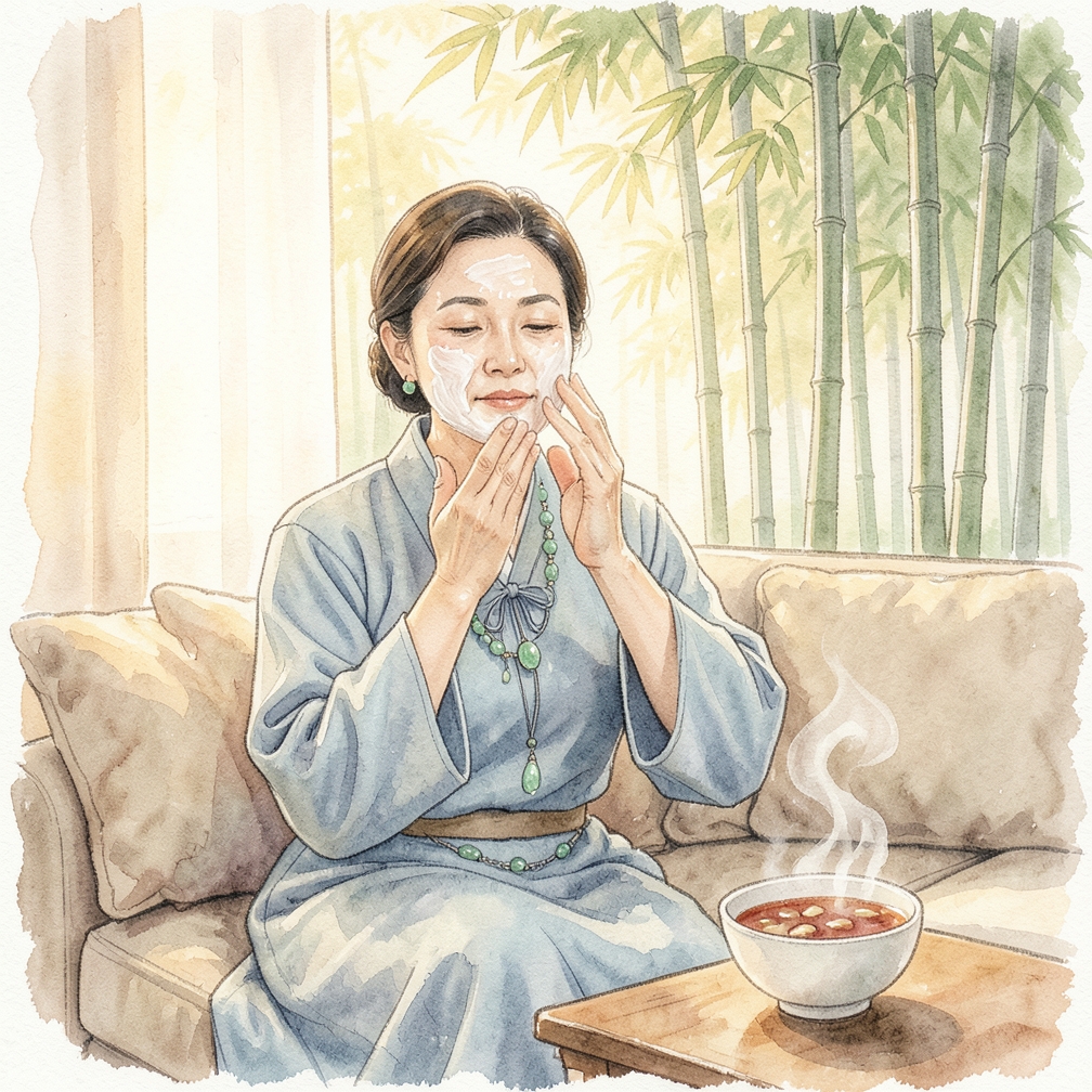 为皮肤涂抹保湿霜