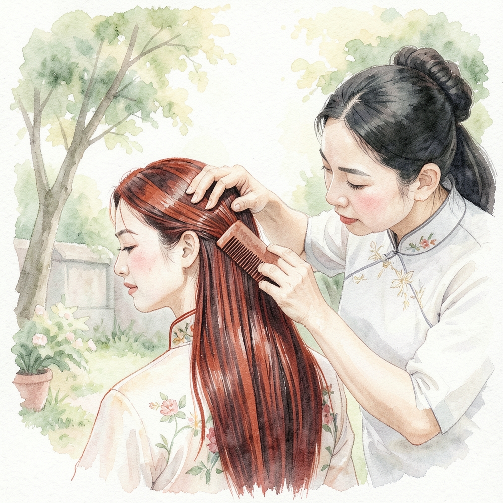 梳理并分区头发