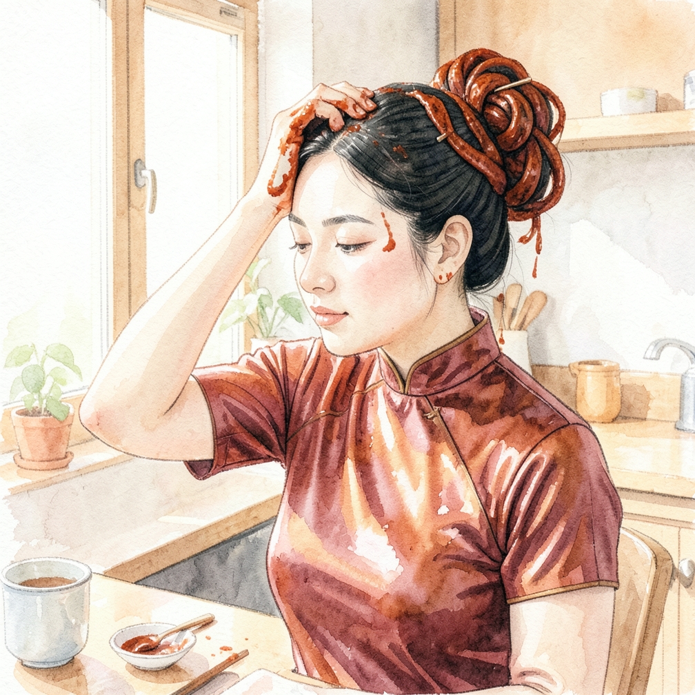 涂抹海娜膏