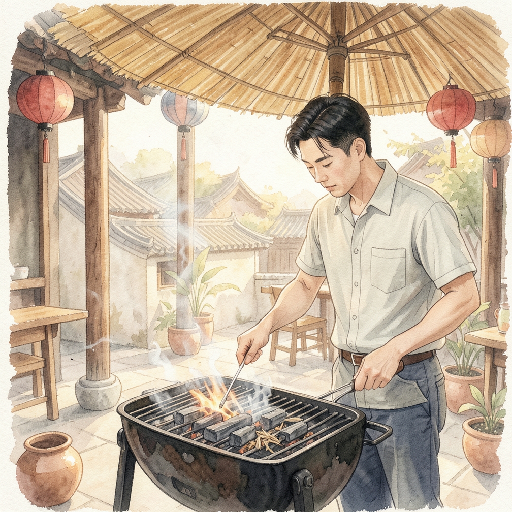 使用炭火炉