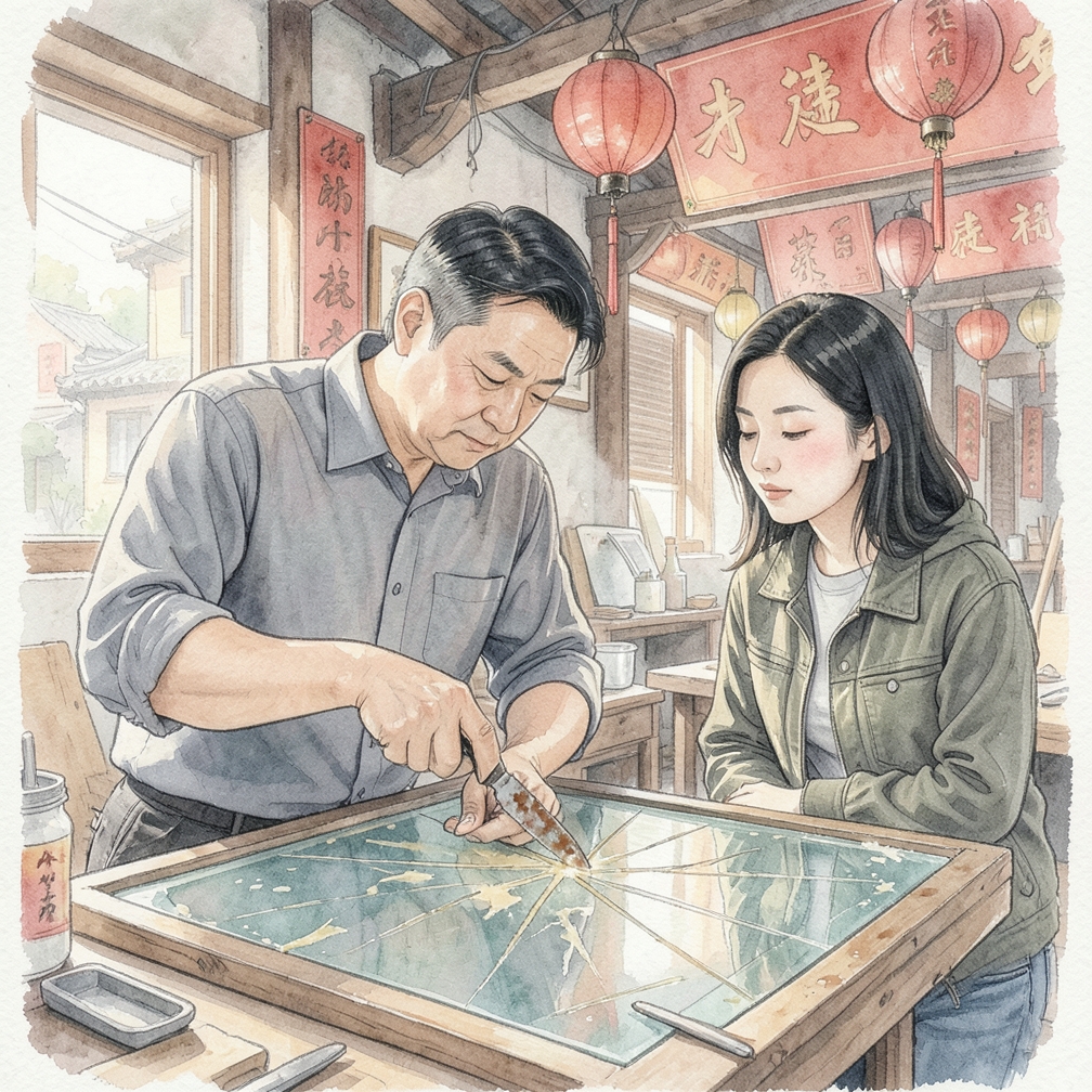 用刀具切開蠟塊