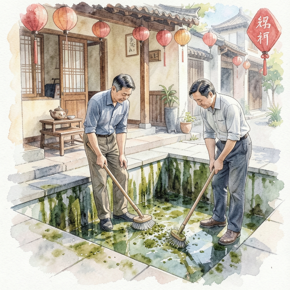 清洁游泳池的池壁和池底