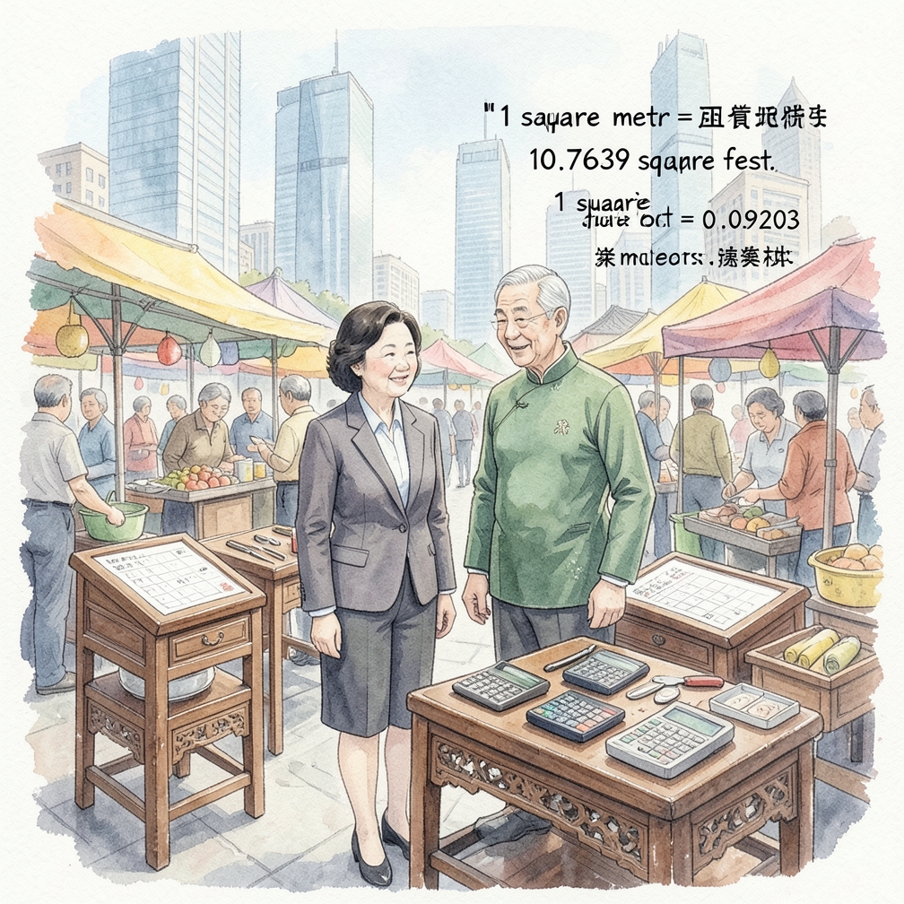 如何逐步将平方米转换为平方英尺并反向操作