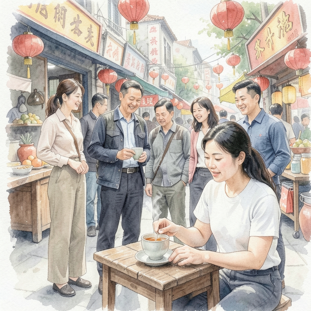 将番石榴叶茶冷却后饮用