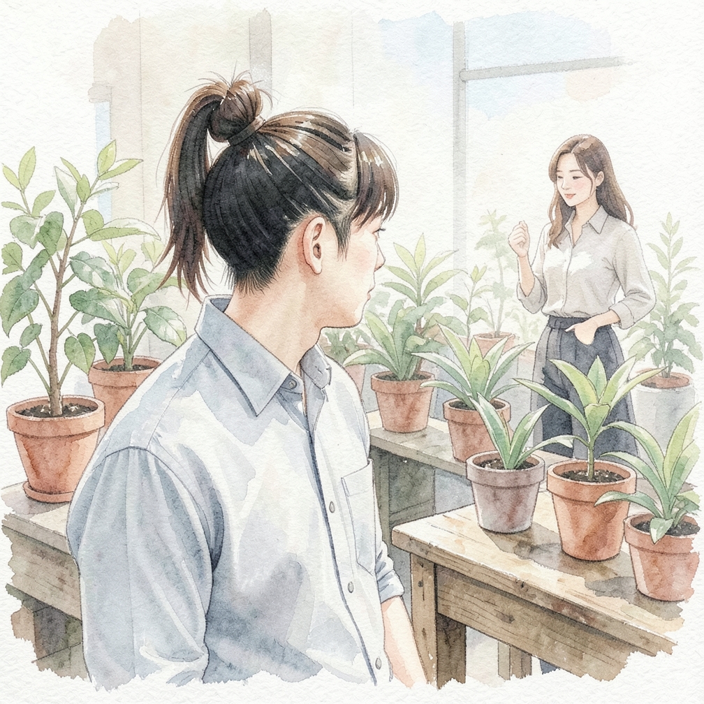 梳理头发成高马尾