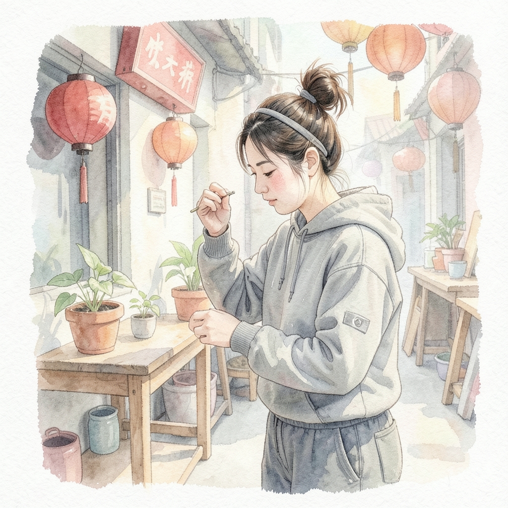 用发圈绑出顶髻发髻