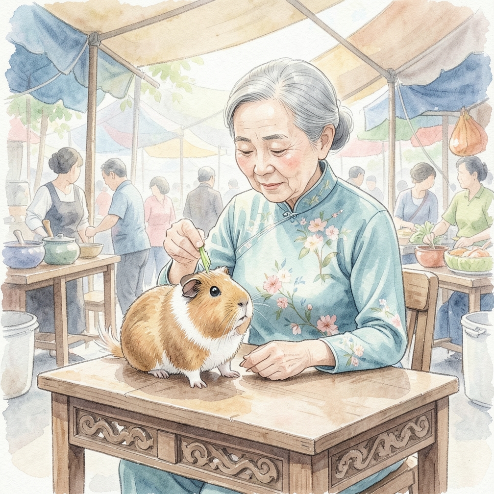 用零食奖励豚鼠