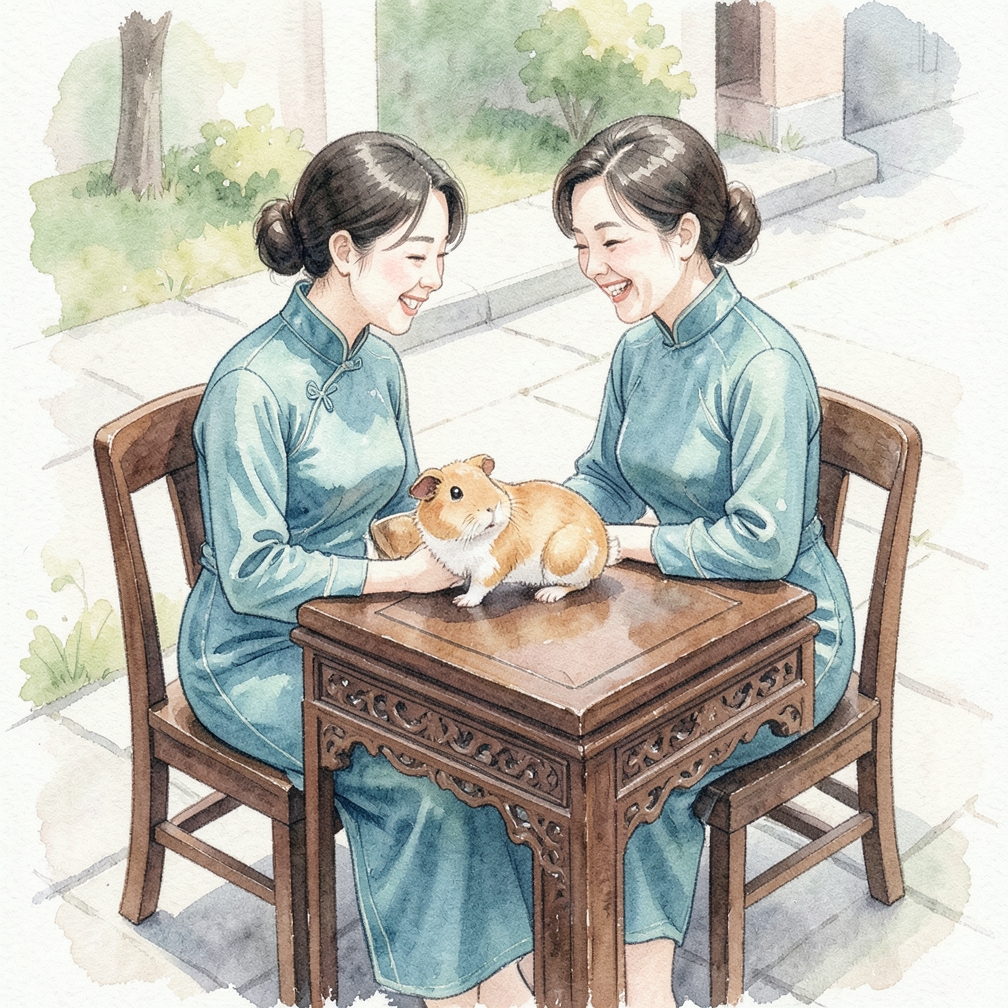 与豚鼠进行游戏互动