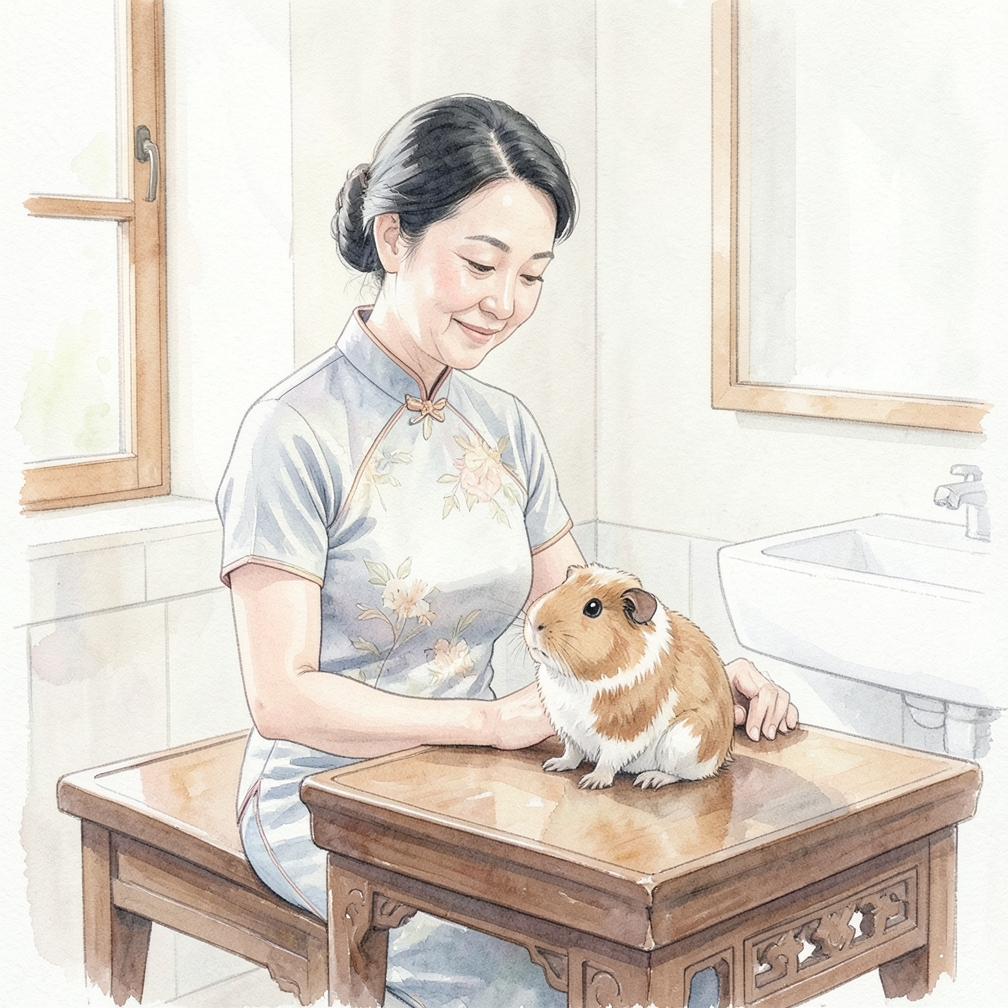 观察豚鼠的情绪变化