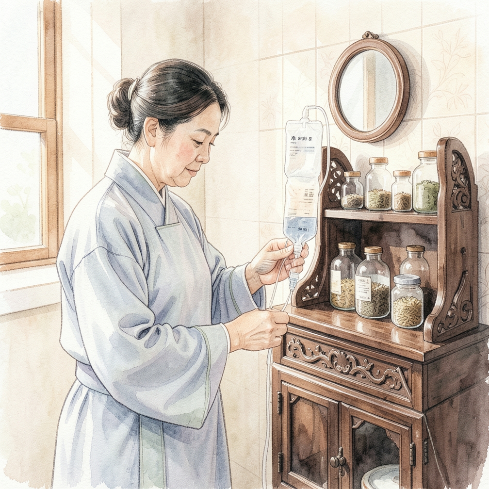 准备输液套装