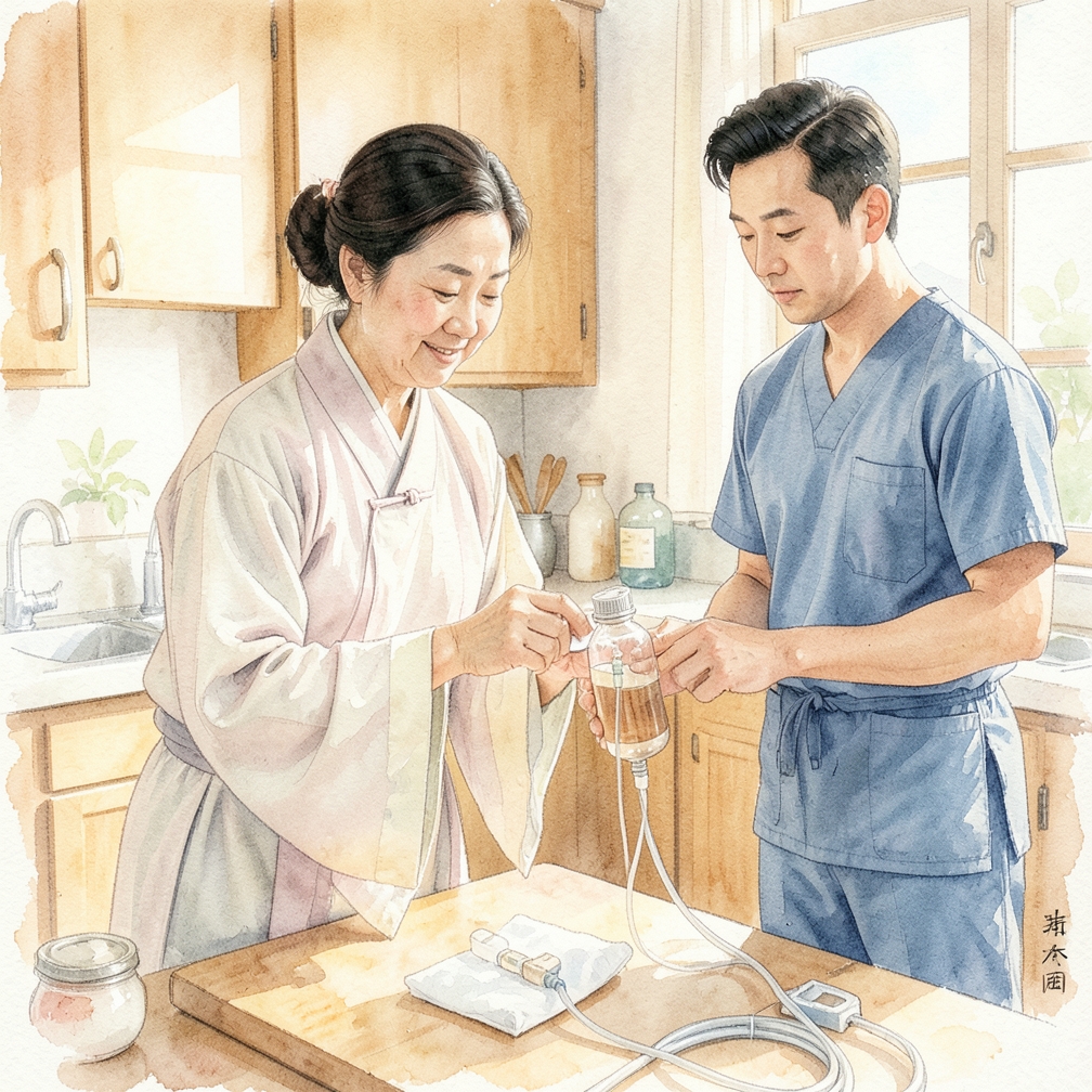准备输液袋