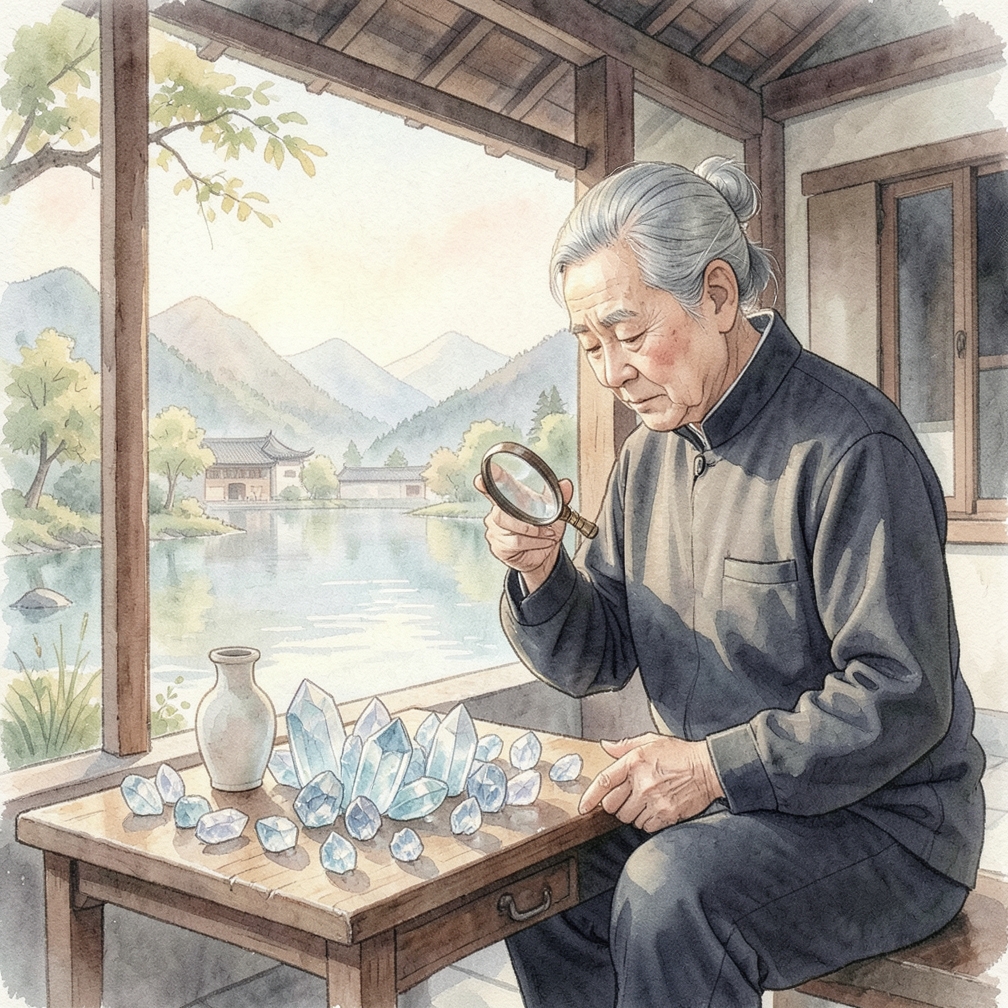 检查水晶的纯净度
