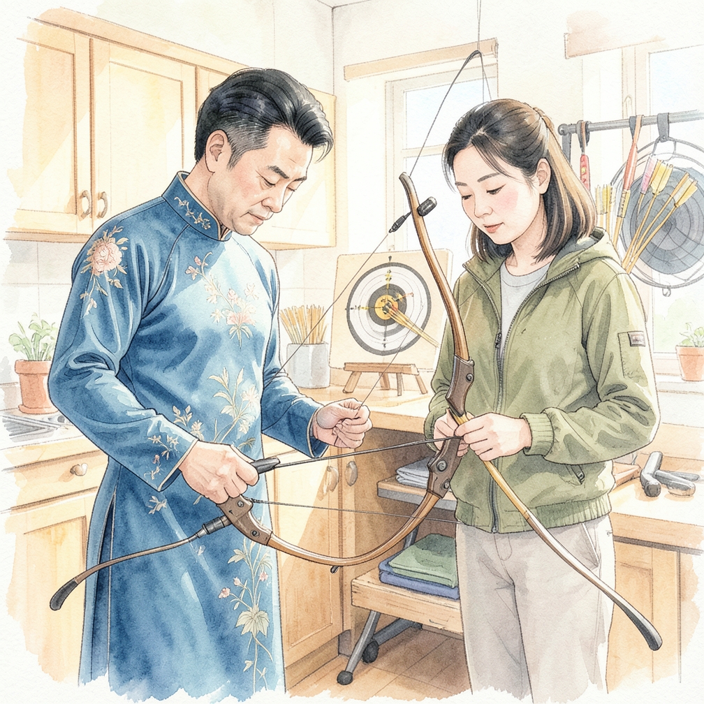 检查复合弓的各个部件