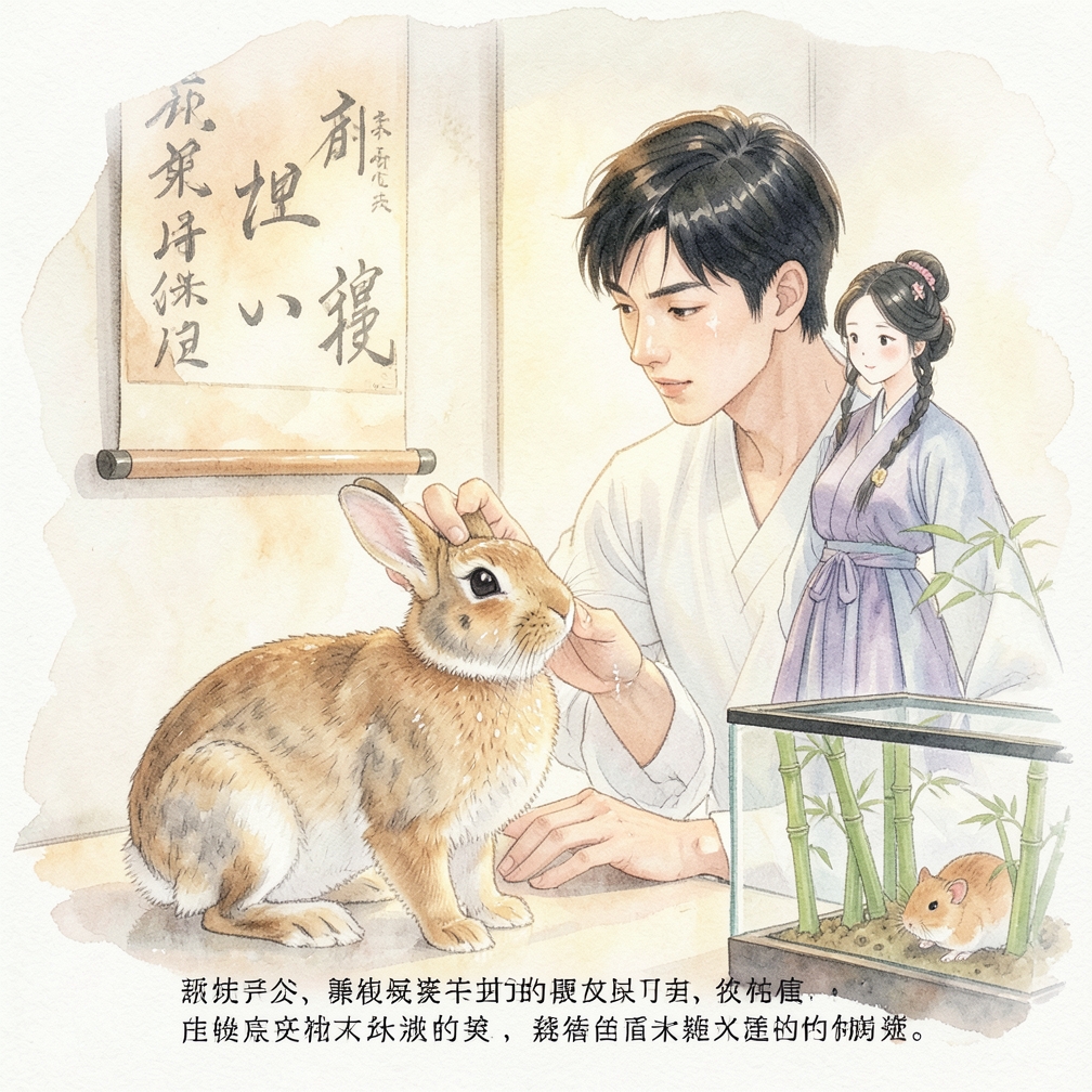 檢查兔子的皮膚狀況