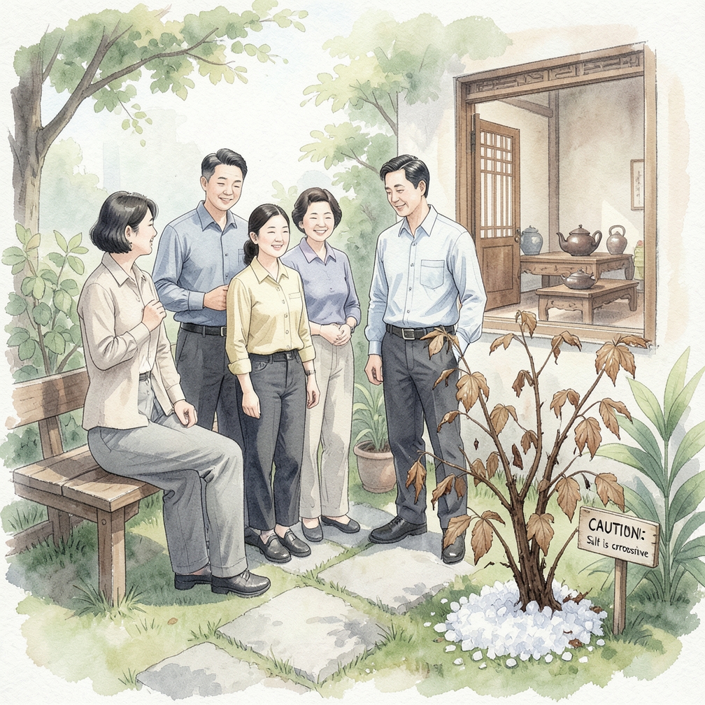 盐可能会在叶片、茎和芽上留下灼伤。