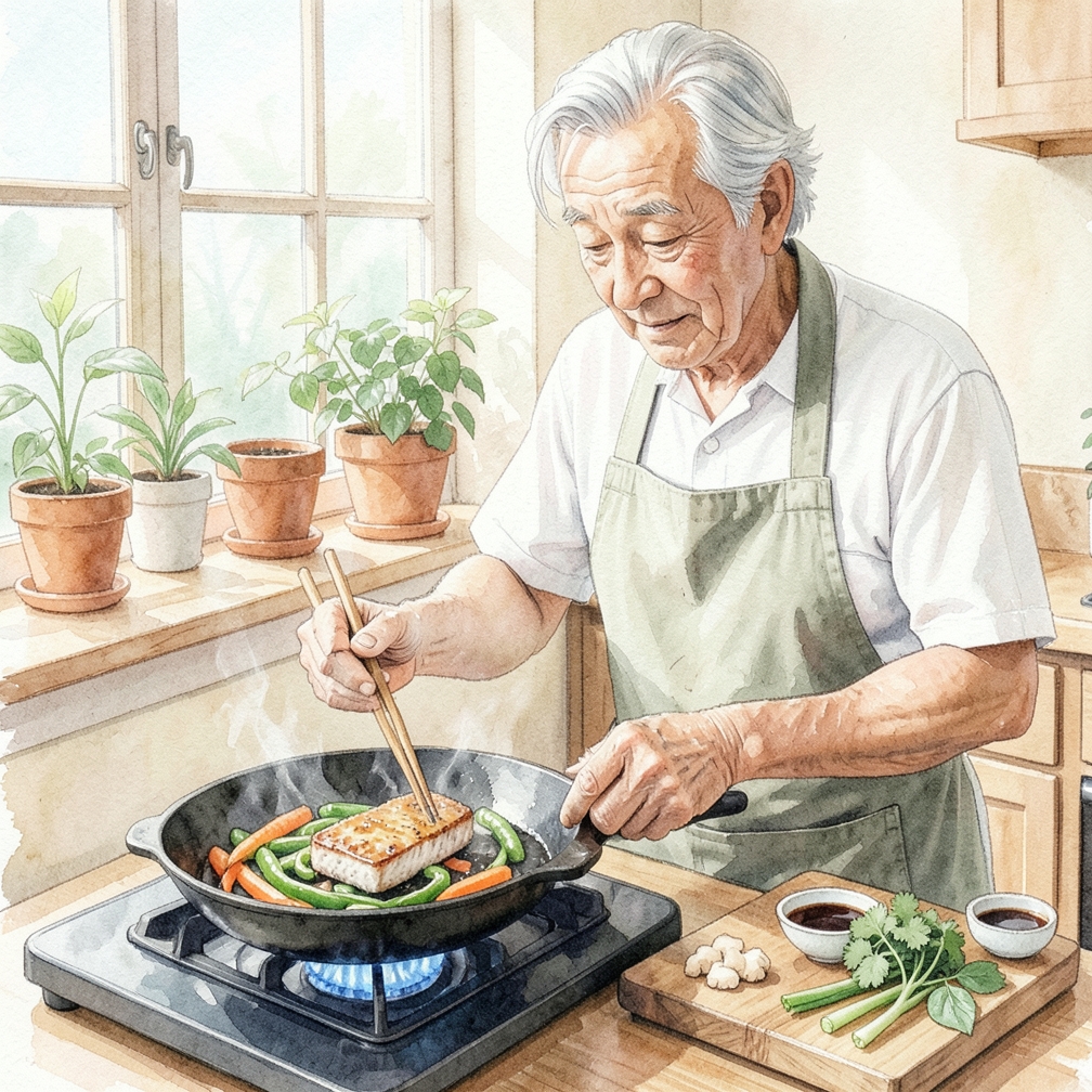 烹饪金枪鱼牛排