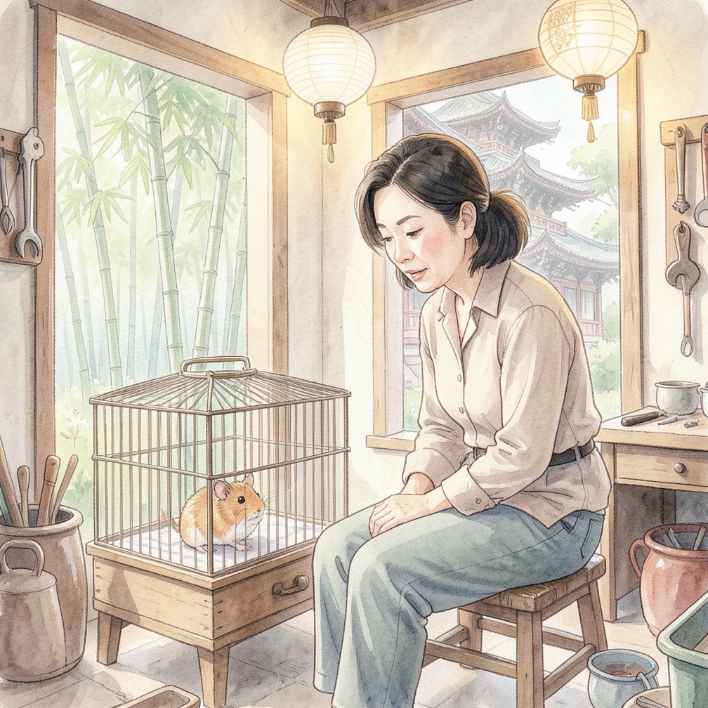 用温和的声音与仓鼠交流