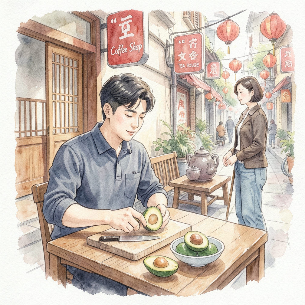 如何逐步剥开牛油果