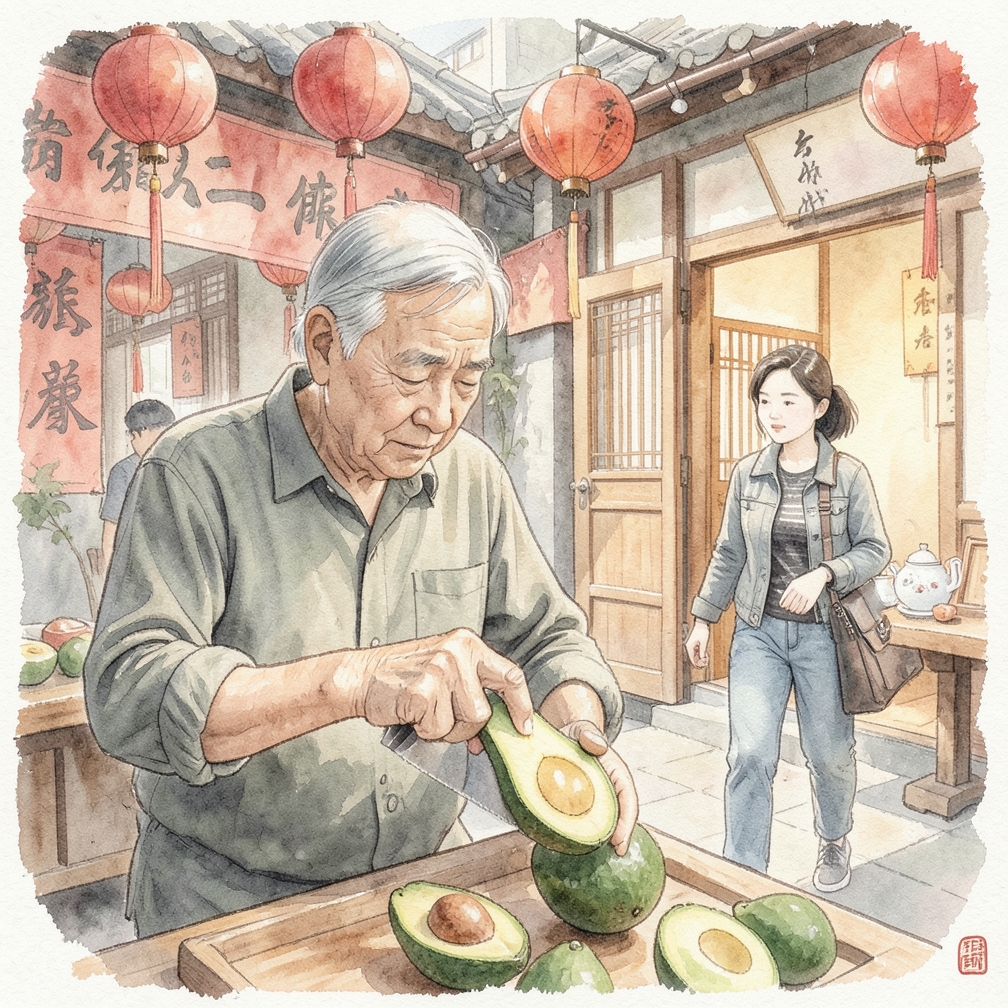 剥开牛油果的技巧