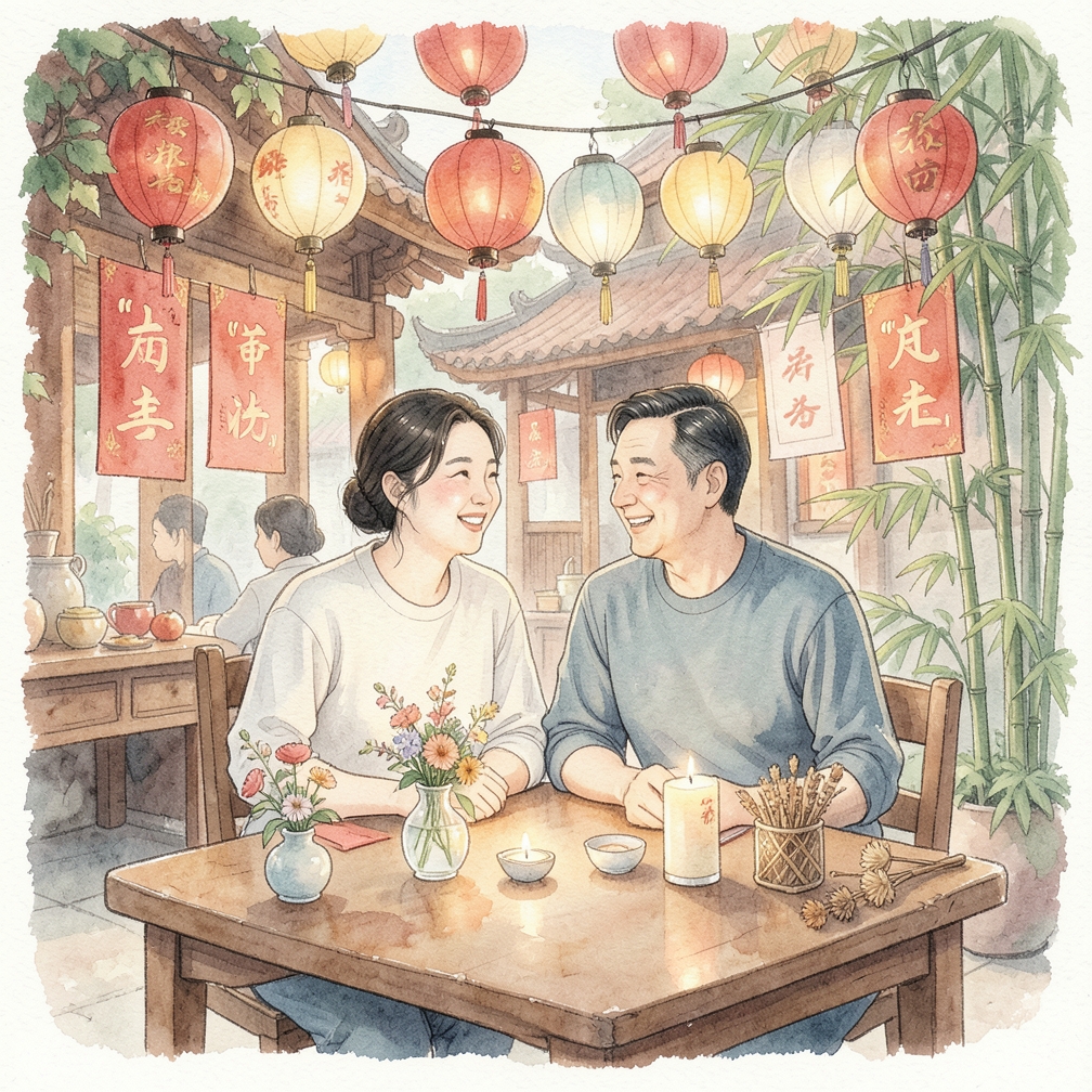 使用装饰物点缀餐桌