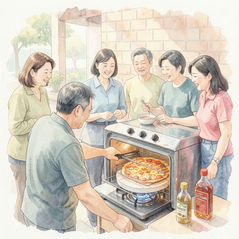 放入披萨石板（如有）
