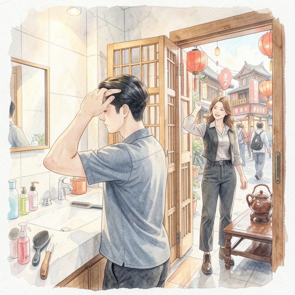 如何逐步打造男士中分发型