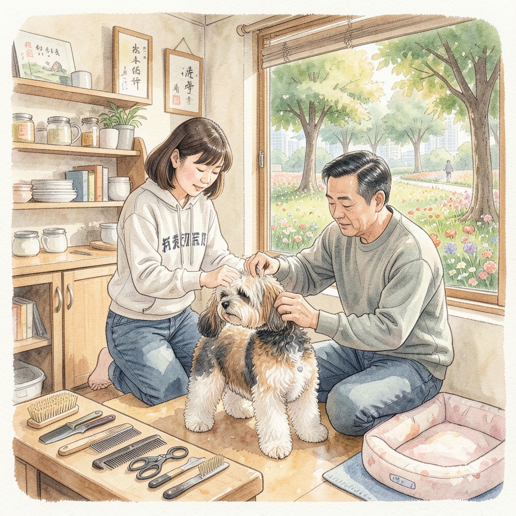 如何逐步梳理马尔济普犬的毛发