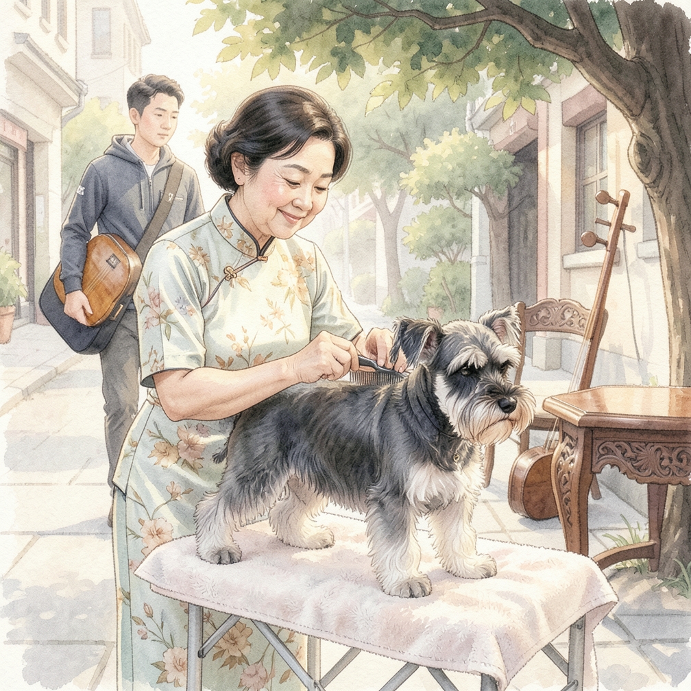 如何为初次养犬者梳理迷你雪纳瑞的毛发