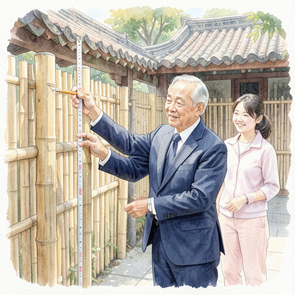 在立柱上標記欄杆高度