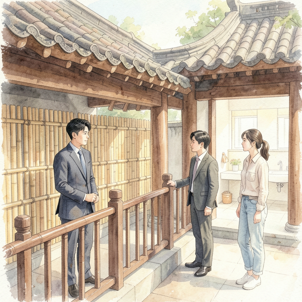 將欄杆安裝在木條的兩端附近