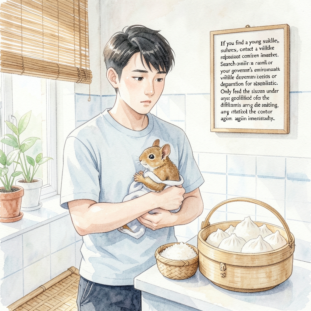 在照顾幼年松鼠之前，联系野生动物康复中心