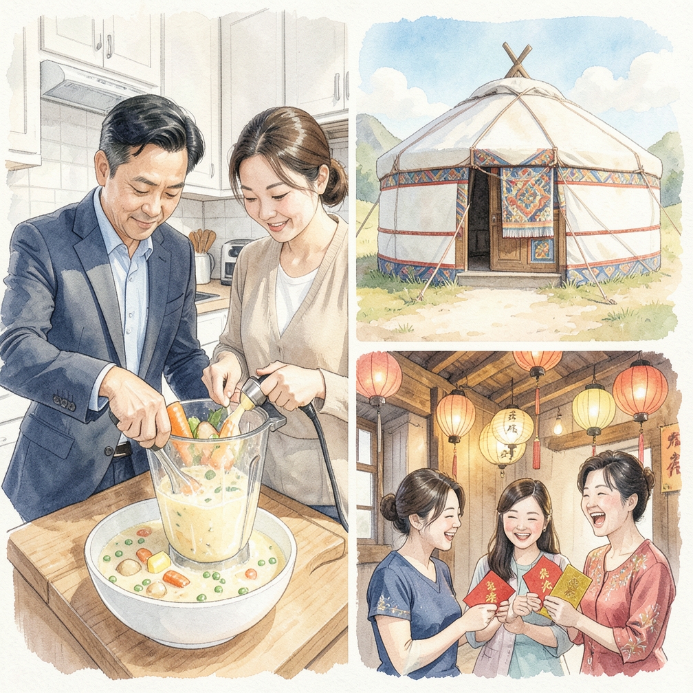将汤料打成泥