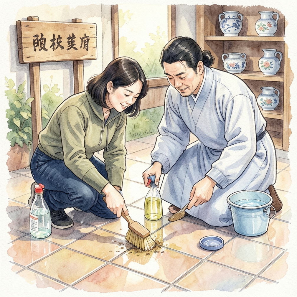 如何用醋清洁地砖缝隙以获得光亮效果
