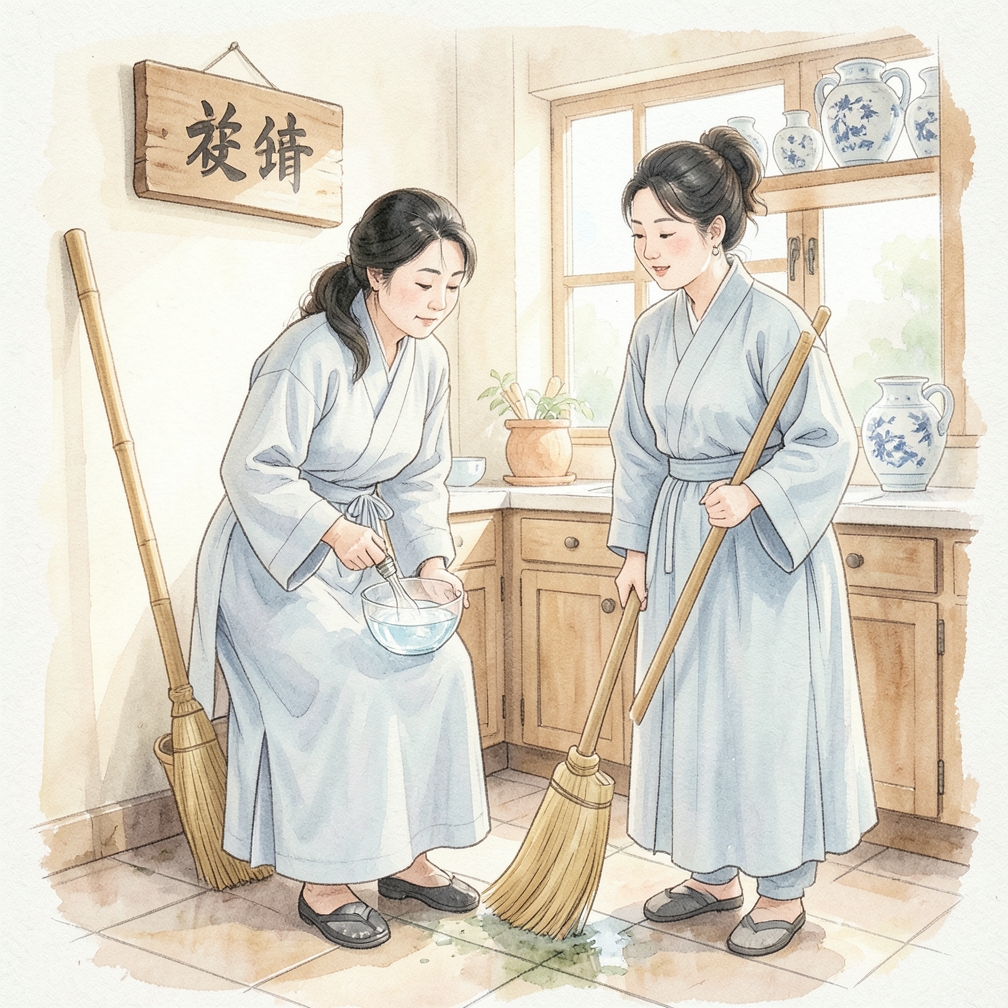 準備白醋與清水