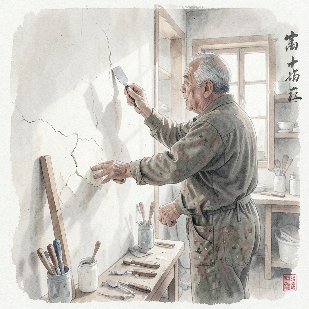 進行牆面處理與修補