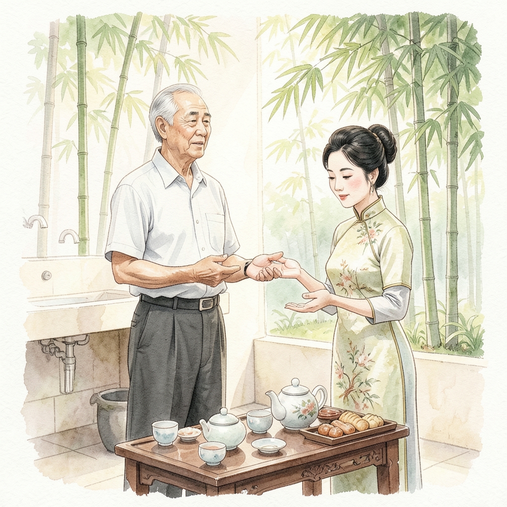 想象有一根绳子从你的脊椎穿过你的头部